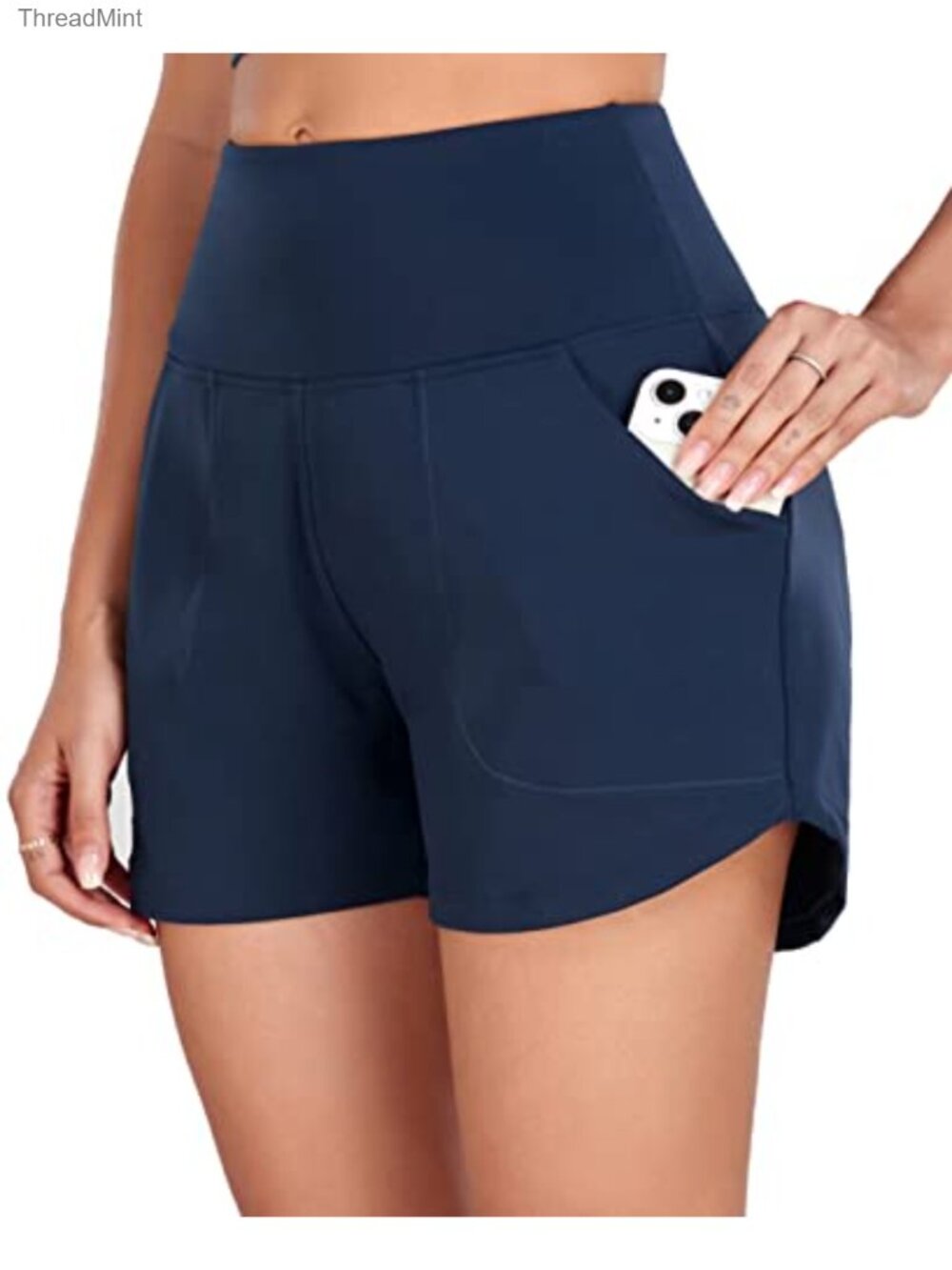 Women's High Waisted Athletic Shorts 4" Inseam with Pockets
